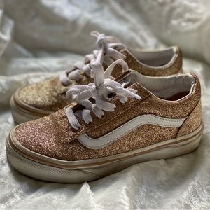 Girls size 13 glitter gold Vans
